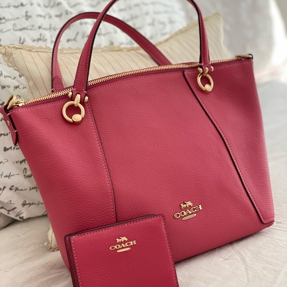 🆕 COACH | Pink Strawberry Haze Purse Satchel & Snap Wallet Bundle - Picture 10 of 16